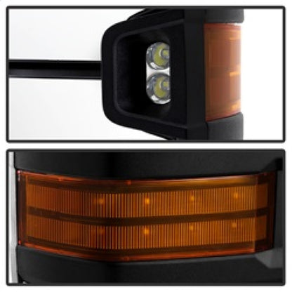 xTune Chevy Silverado 14-16 Heated Amber LED Signal Mirror Chrome MIR-CSIL14S-G3C-PWH-AM-SET SPYDER