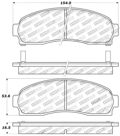 StopTech Sport Brake Pads w/Shims and Hardware - Rear Stoptech