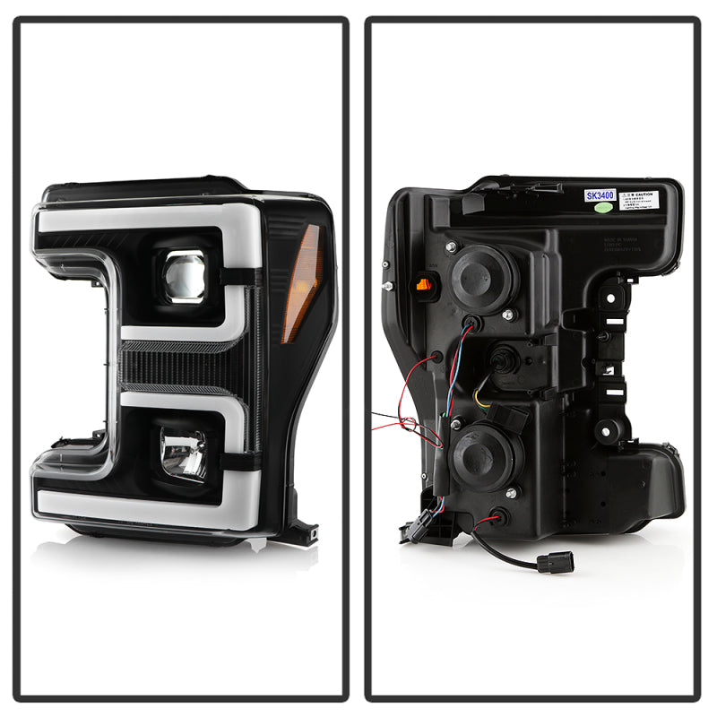 Spyder 17-18 Ford F250/F350/F450 Halogen Model Only -White Light Bar- Black- PRO-YD-FS17HALSI-BK SPYDER