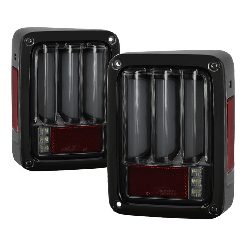 Spyder 07-16 Jeep Wrangler Verison 2 Light Bar LED Tail Lights - Smoke (ALT-YD-JWA07V2-LBLED-BSM) SPYDER