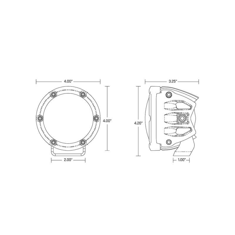 Rigid Industries 360-Series 4in LED Off-Road Spot Beam - Red Backlight (Pair)