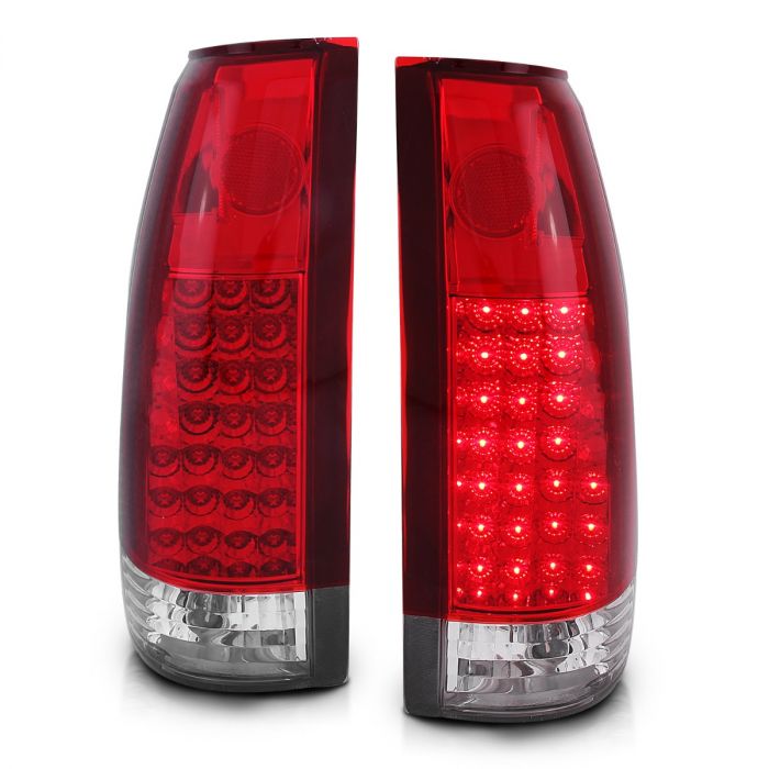 ANZO CHEVY/GMC C/K1500/2500 88-98 / C/K3500 88-00 / SUBURBAN 92-99 / BLAZER (FULL-SIZE) 92-94 / TAHOE 95-99 / YUKON 92-99 LED TAIL LIGHTS CHROME RED/CLEAR LENS G2 - 311004