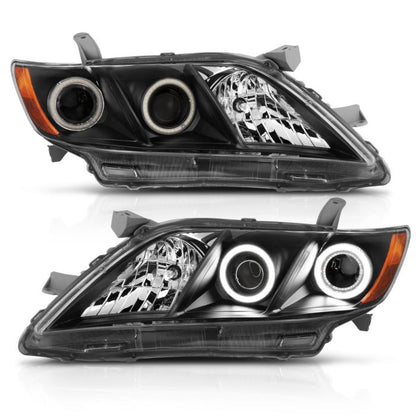 ANZO TOYOTA CAMRY 07-09 PROJECTOR HEADLIGHTS BLACK W/ RX HALO - 121181