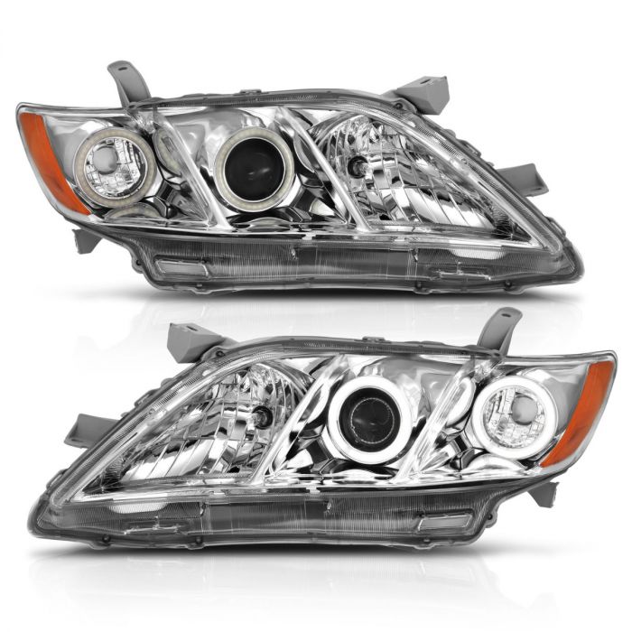 ANZO TOYOTA CAMRY 07-09 PROJECTOR HEADLIGHTS CHROME W/ RX HALO - 121180