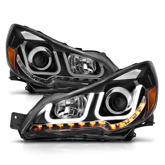 ANZO SUBARU OUTBACK/ LEGACY 10-12 PROJECTOR U-BAR HEADLIGHTS BLACK W/ LED SIGNAL - 111285