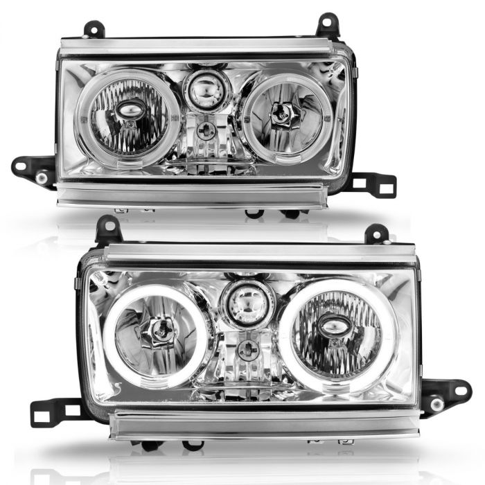 ANZO TOYOTA LAND CRUISER FJ82 91-94 CRYSTAL HALO HEADLIGHTS CHROME - 111092 ANZO