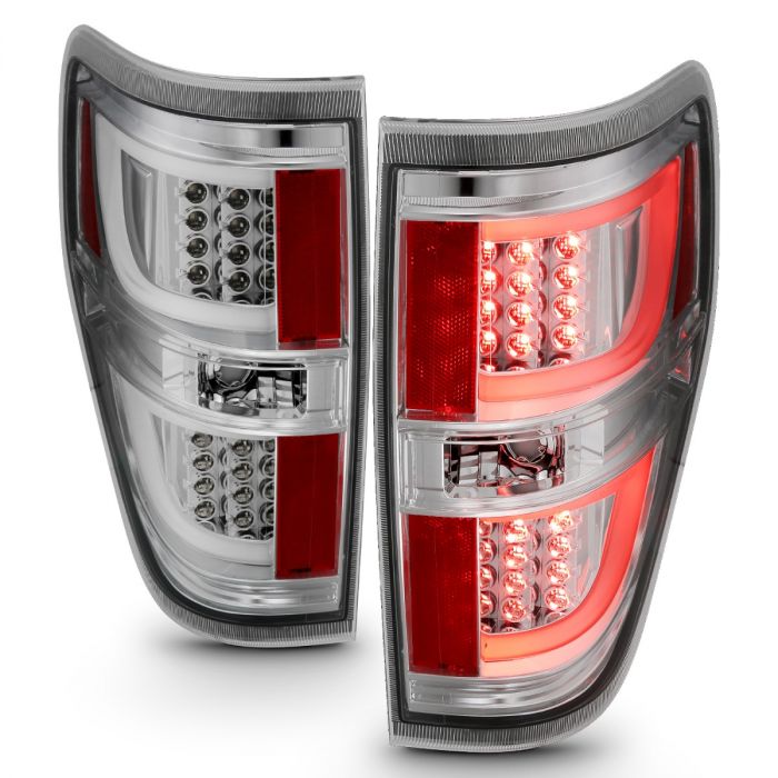 ANZO FORD F-150 09-14 LED TAIL LIGHTS G2 CHROME CLEAR LENS - 311259