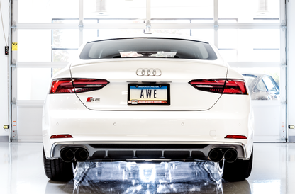 AWE Tuning Audi B9 S4 Track Edition Exhaust - Non-Resonated (Black 102mm Tips) AWE Tuning