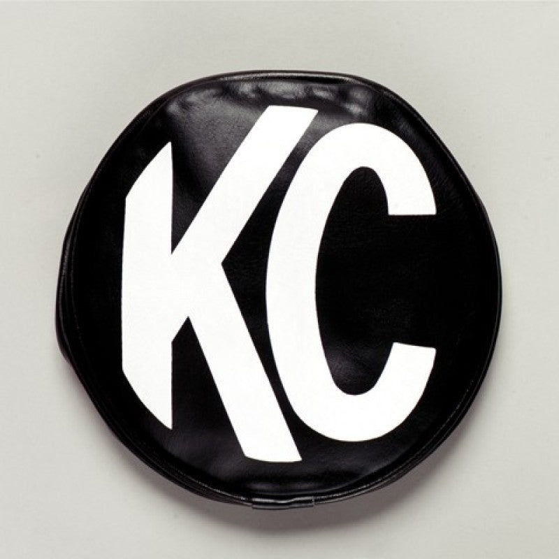 KC HiLiTES 6in. Round Soft Cover (Pair) - Black w/Yellow KC Logo KC HiLiTES