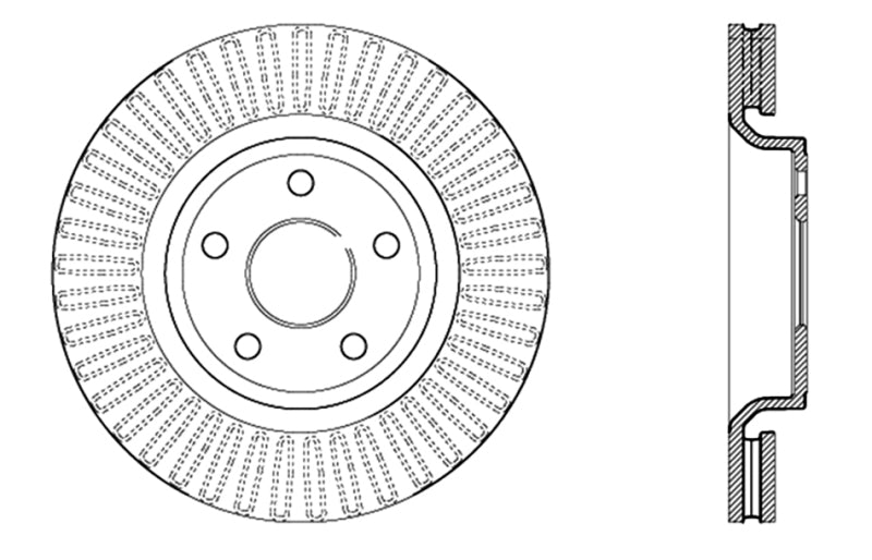 StopTech 11-15 Jeep Grand Cherokee Front Left Drilled Sport Brake Cryo Rotor (Excludes SRT8) Stoptech