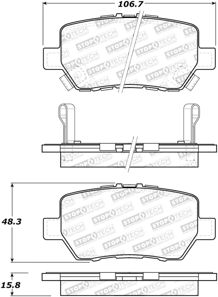 StopTech Premium Ceramic Brake Pads - 308.10900