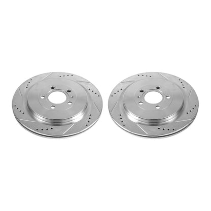 Power Stop 13-14 Ford Mustang Rear Evolution Drilled & Slotted Rotors - Pair PowerStop