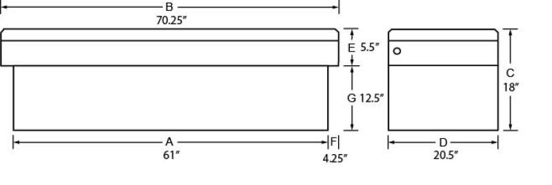 Tradesman Aluminum Single Lid Cross Bed Truck Tool Box (71in.) - Brite Tradesman