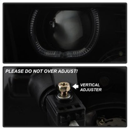 xTune Dodge Ram 2009-2014 Halo LED Projector Headlights - Black Smoke PRO-JH-DR09-CFB-BSM SPYDER