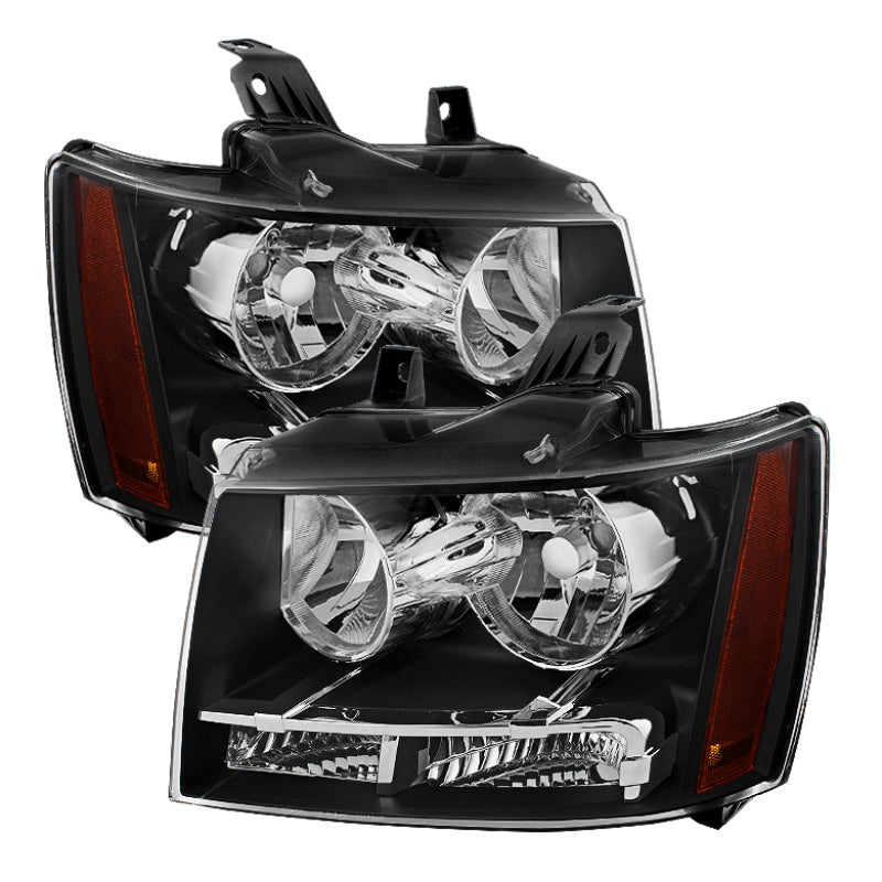 Xtune Chevy Suburban 1500/2500 07-14 Crystal Headlights Black HD-JH-CSUB07-AM-BK SPYDER