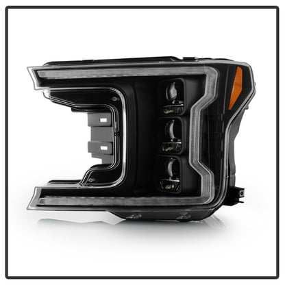Spyder 18-20 Ford F-150 Headlights - Halogen Model Only - DRL LED - Black PRO-YD-FF15018HALAP-SEQ-BK SPYDER