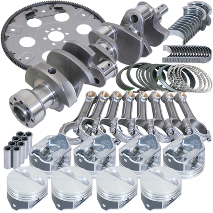 Eagle Chevy 350 1Pc 3.750in Crank 5.700in I-Beam Rods 4.030in Pistons 168 Tooth FP Balanced Assembly