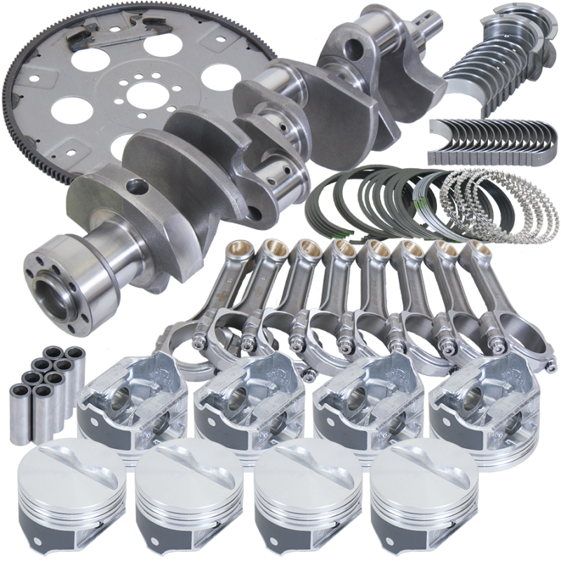 Eagle Chevy 350 1Pc 3.750in Crank 5.700in I-Beam Rods 4.040in Pistons 168 Tooth FP Balanced Assembly