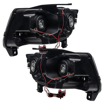 Oracle 11-13 Jeep Grand Cherokee Pre-Assembled Halo Headlights (Non HID) Chrome - Red