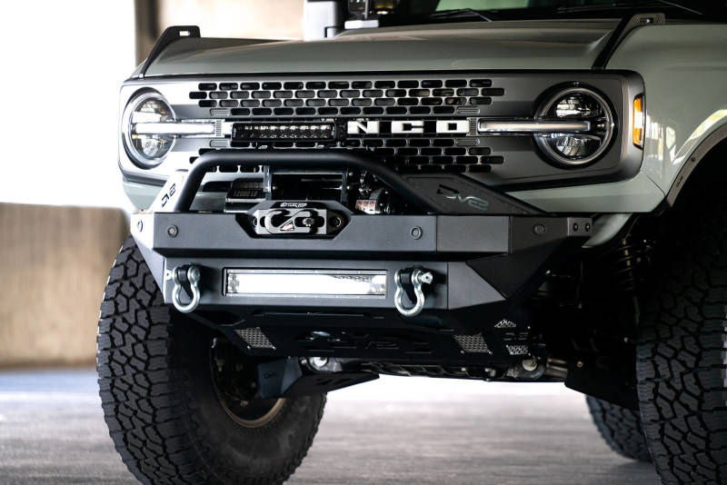 DV8 Offroad 2021+ Ford Bronco Modular Front Bumper Winch Capable w/ Auxiliary Light Mounts DV8 Offroad