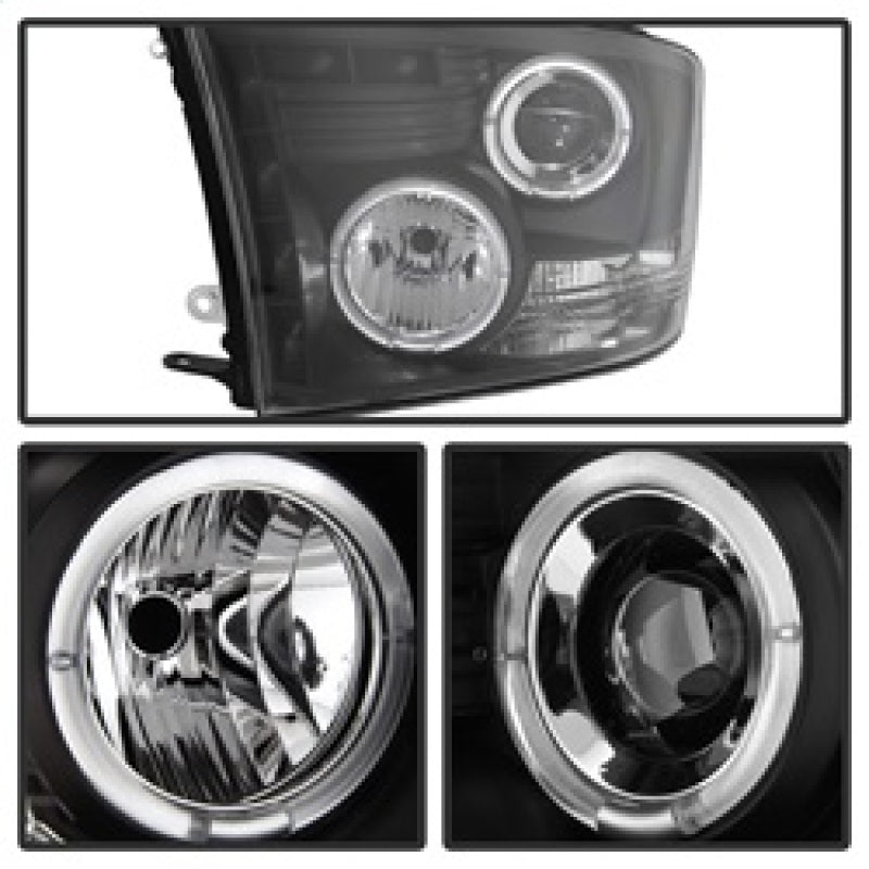 Spyder Dodge Ram 1500 09-14 10-14 Projector Headlights Halogen- LED Halo LED - Blk PRO-YD-DR09-HL-BK SPYDER