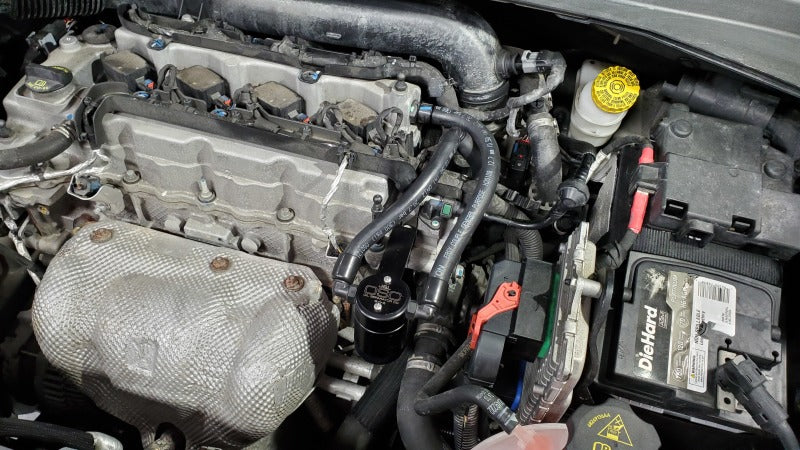 J&L 14-22 Jeep Cherokee 2.4L / 15-21 Jeep Renegade  Driver Side Oil Separator 3.0 - Blk Anodized J&L