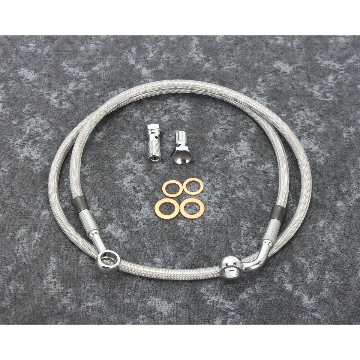 Twin Power 93-03 XL Stainless Steel Dot Brake Line Kit Front Stock Length