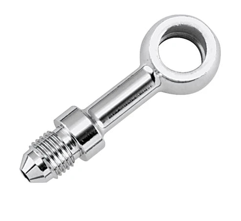 Twin Power Chrome Brake Fitting Male 3/8-24 Inverted Flare to AN-3 Male Straight