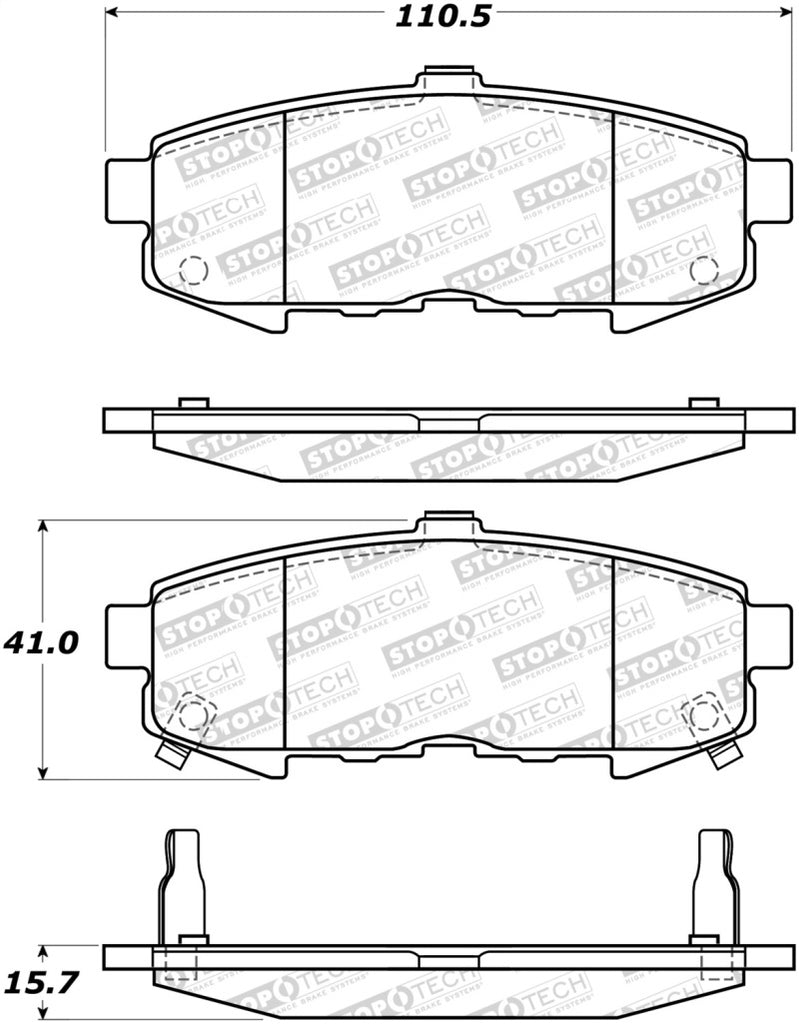 StopTech Premium Ceramic Brake Pads - 308.10730