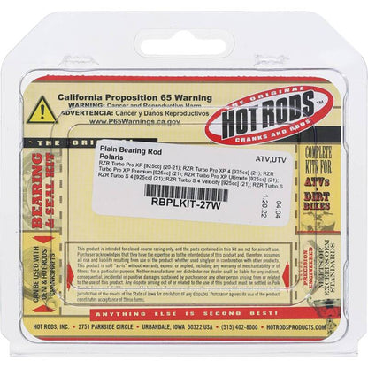 Hot Rods 2009 Polaris Sportsman 850 XP, INTL 850cc Plain Bearing Rod RBPLKIT-27W