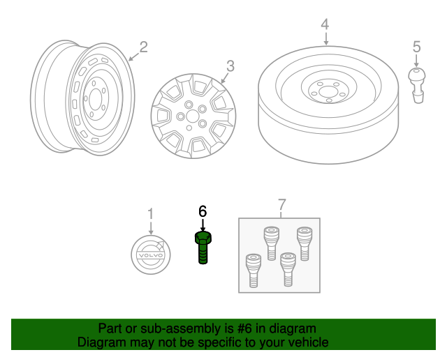 Genuine OEM Volvo Wheel Stud (31423735) X1