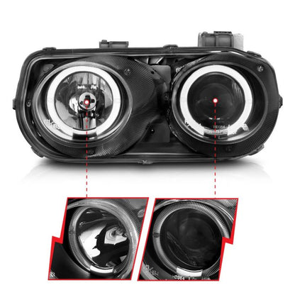 ANZO ACURA INTEGRA 94-97 PROJECTOR HALO HEADLIGHTS BLACK - 121003