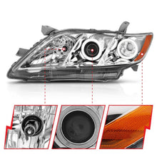 Load image into Gallery viewer, ANZO TOYOTA CAMRY 07-09 PROJECTOR HEADLIGHTS CHROME W/ RX HALO - 121180