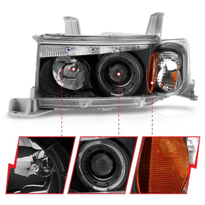 ANZO SCION XB 04-07 PROJECTOR HALO HEADLIGHTS BLACK - 121347