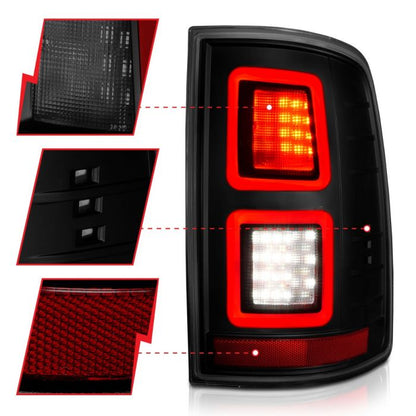 ANZO ODGE RAM 1500 09-18 / 2500/3500 10-18 FULL LED TAIL LIGHTS BLACK SMOKE LENS (NOT FOR OE LED TAIL LIGHT MODELS) - 311274