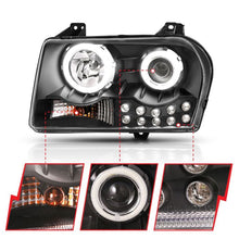 Load image into Gallery viewer, ANZO CHRYSLER 300 05-10 PROJECTOR HALO HEADLIGHTS BLACK W/ RX HALO &amp; LED - 121152