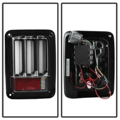 Spyder 07-16 Jeep Wrangler Version 2 Light Bar LED Tail Lights - Black (ALT-YD-JWA07V2-LBLED-BK) SPYDER