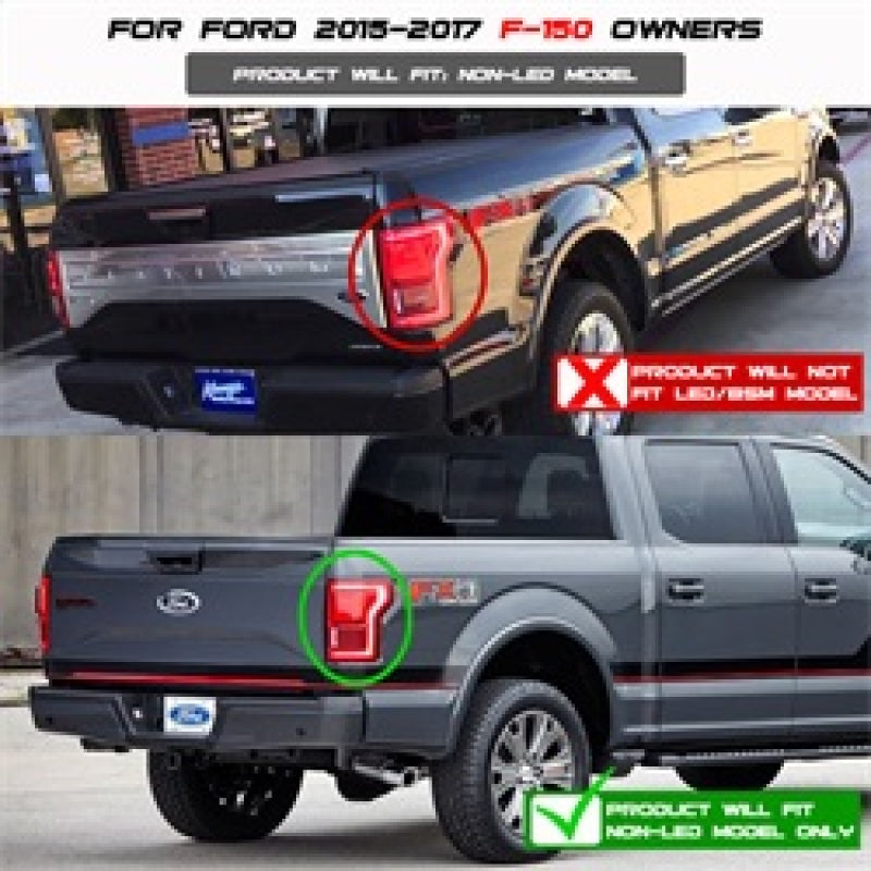 Spyder Ford F150 2015-2017 Light Bar LED Tail Lights - Red Clear ALT-YD-FF15015-LBLED-RC SPYDER