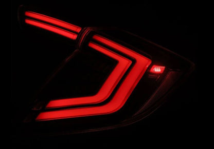AlphaRex 676020 16-21 Honda Civic Hatchback / Type-R FK8 Nova-Series LED Tail Lights (Pair) - Black