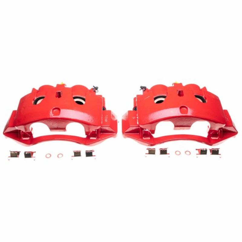 Power Stop 11-16 Chevrolet Silverado 3500 HD Rear Red Calipers - Pair PowerStop
