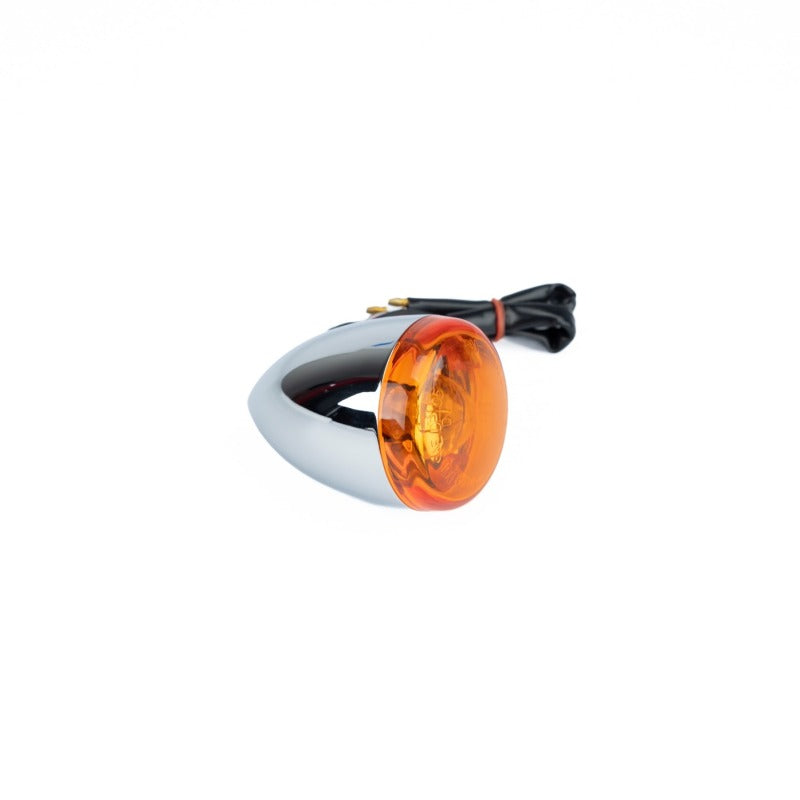 Bikers Choice Chrome Bullet Rear Turn Signal Amber Lens Dual Filament Replaces H-D 68977-00 - 489938