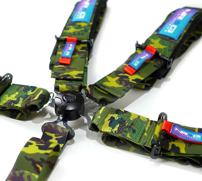 NRG 5PT 3in. Seat Belt Harness / Cam Lock - Green - SBH-B6PCGN