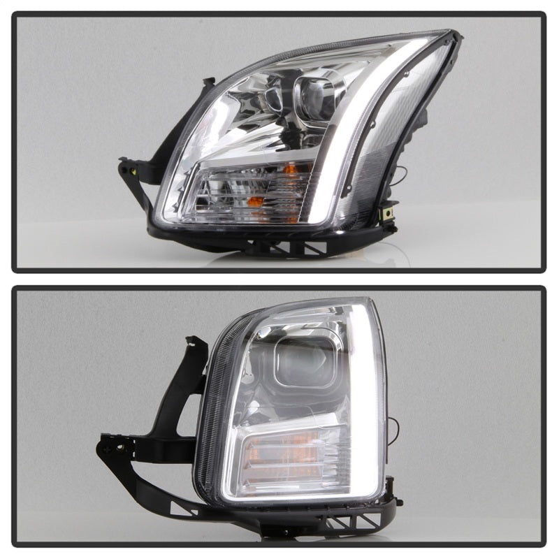 xTune 06-09 Ford Fusion Light Bar DRL Projector Headlights - Chrome (PRO-JH-FFU06-LB-C) SPYDER