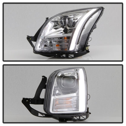 xTune 06-09 Ford Fusion Light Bar DRL Projector Headlights - Chrome (PRO-JH-FFU06-LB-C) SPYDER