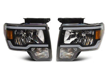 Load image into Gallery viewer, Raxiom 09-14 Ford F-150 Axial Series Headlight w/ SEQL LED Bar- Blk Housing (Clear Lens)