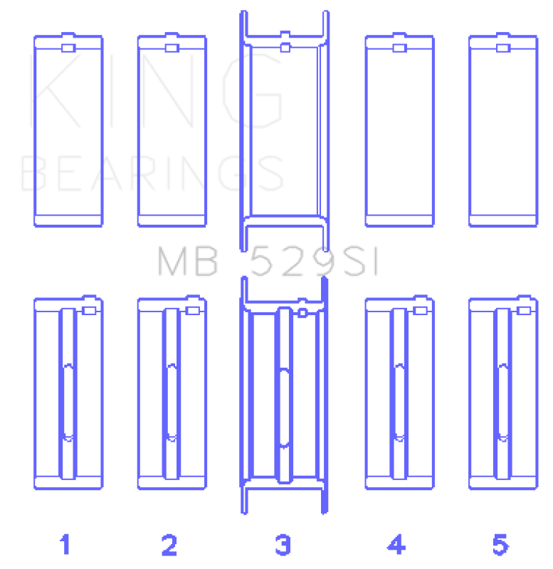 King Engine Bearings Ford V8 221 (Size STDX) Main Bearing Set