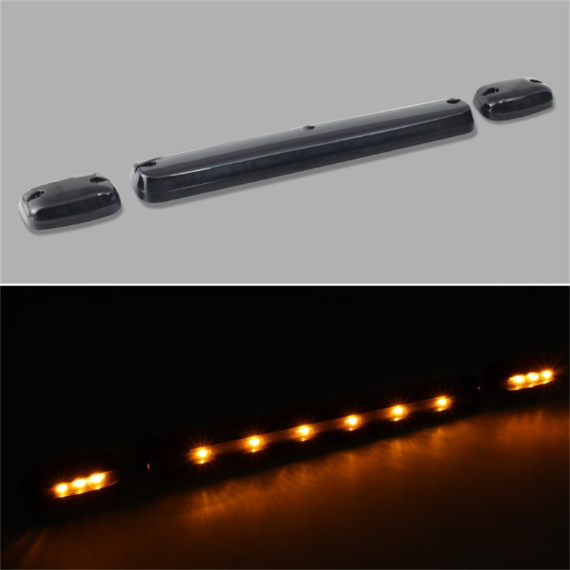 Xtune Chevy Silverado 07-13 Amber LED Cab Roof Lights Smoke ACC-LED-CS07-CR-SM SPYDER