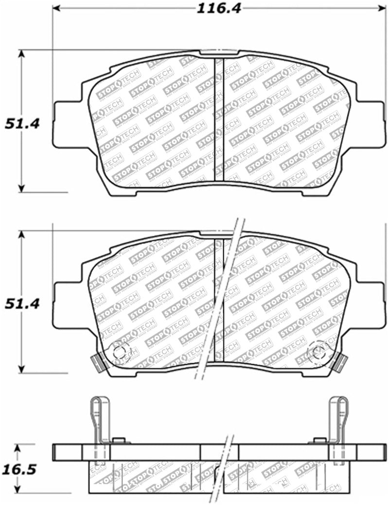 StopTech Street Disc Rear Brake Pads - 305.08220 Stoptech