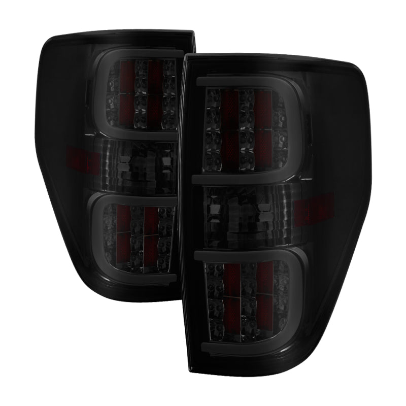 xTune Ford F150 09-14 LED Tail Lights - Black ALT-ON-FF15009-LBLED-SM SPYDER