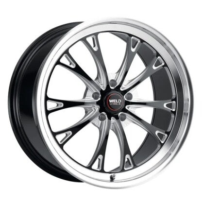 Weld Belmont Drag 18x10.5 / 5x120.65 BP / ET65 BS8.25 Gloss Black MIL DIA 78.1